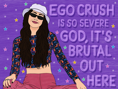 Ego crush is so severe - Olivia Rodrigo fanart design digital art fanart illustration olivia rodrigo procreate sour