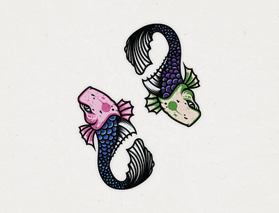 KAI FISH design designer illustration logo style vector