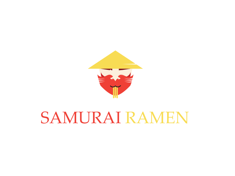 1 Hour Logo Challenge 15/30 logo minimalist noodles ramen samurai simple