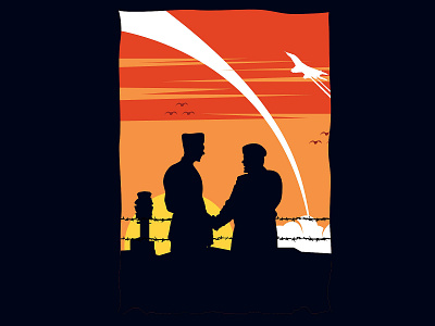 Military Sunset Illustration