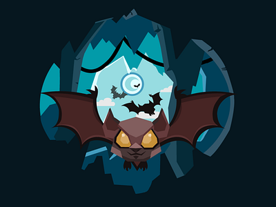 Bats in the Cave bats cave darkmode design illustration student vector