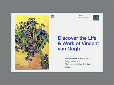 Redesigne concept of the Van Gogh museum website design mobile ui ux uxui webdesign
