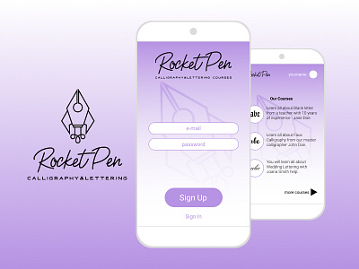 Rocket Pen logo + ui design