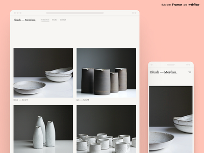 Blush — Portfolio agency clay craft design framer homepage landing logo minimal portfolio studio template theme ui web webflow