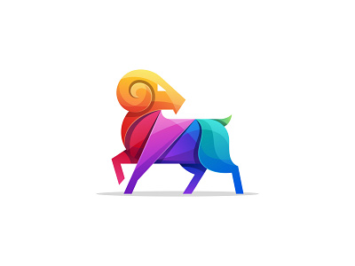 abstract-goat-colorful-illustration-logo-template branding design goat colorful illustration goat illustration design goat logo design gradient goat gradient goat colorful gradient goat colorful logo gradient goat logo gradient logo gradient logo design graphic design illustration logo typography vector