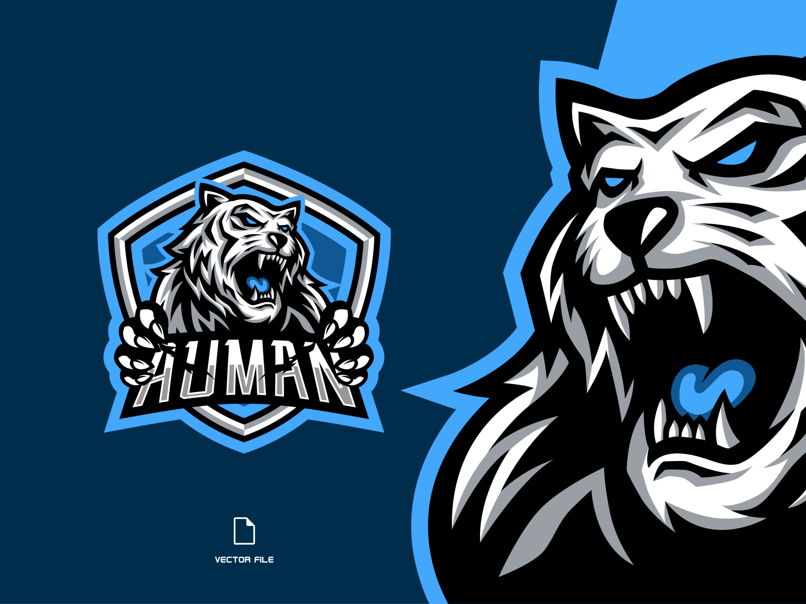 angry-white-tiger-mascot-esport-game-logo by Logo Aim on Dribbble