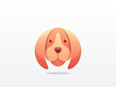 cute dog head logo illustration