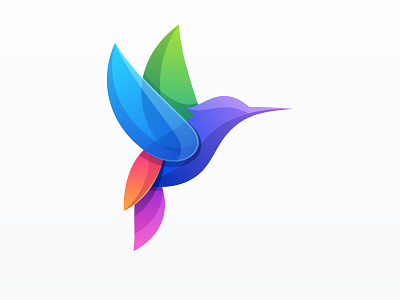gradient colorful bird illustration