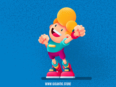 Flat Design Character Illustrations and Grainy Texture