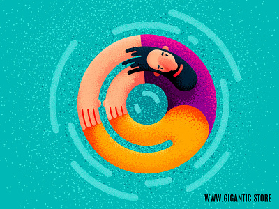 Flat Illustration with Noise Grainy Texture for Illustrator