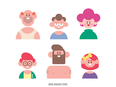 Flat Design Characters / Avatars Vector Illustration