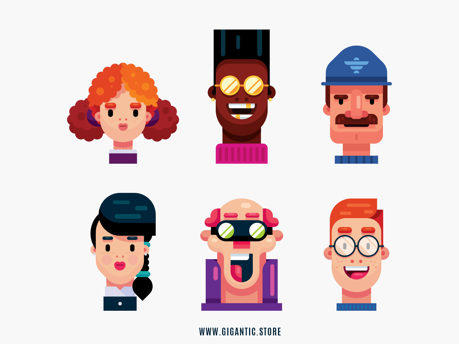 Flat Design Avatar Icons by Mark Rise on Dribbble