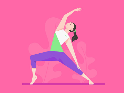 Flat Design Girl Character In a Yoga Position, Vector Art app cartoon character character design creative design drawing flat flat design girl illustration illustrator image people person vector web woman yoga yoga pose