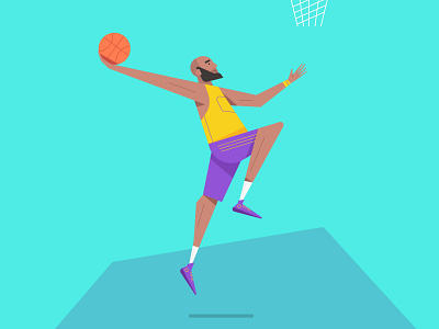 Minimal Vector Character Illustration, Basketball Player