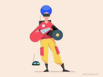 Vector Character Design From The Future, Minimal Illustration