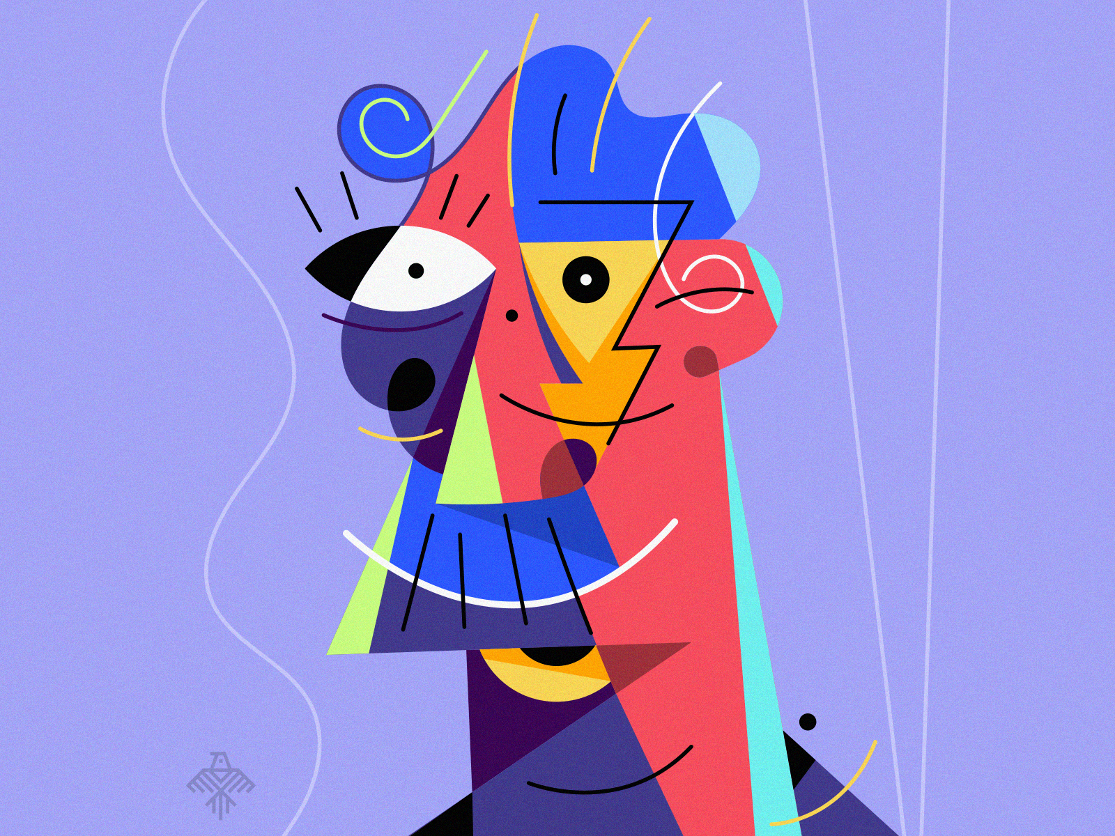 Abstract Minimalist Character Design Illustration Digital Art By Mark
