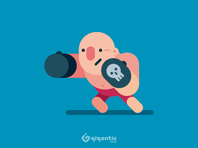 Flat Boxer boxer character design flat character flat design game character illustration platformer vector art