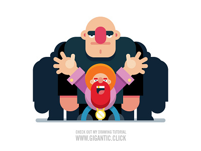 Cool or Bad Boss? :D Flat Design Illustration art characters chartoon flat design illustration illustrator people