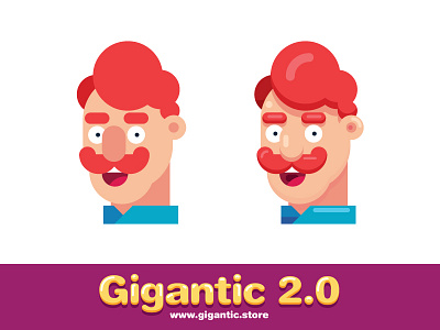BOOST your FLAT DESIGN with a few details character details face flat design gigantic 2.0 style head portrait