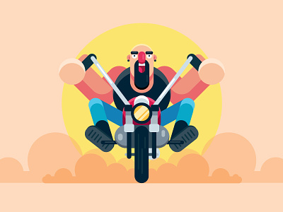 New Character Design art artwork character design gigantic illustration illustrator man motorcycle