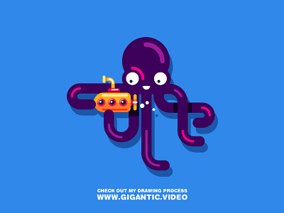 Learn to DRAW A OCTOPUS character draw drawing flat design illustration ocean octopus sea
