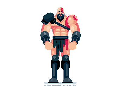 Kratos from God of War character flat design game game design kratos superhero warrior warriors