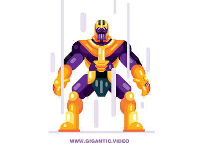 Flat Design Thanos from Fortnite and Infinity War character flat design fortnite game design gigantic thanos war