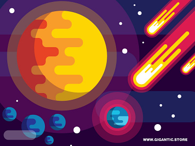 Flat Design SPACE BACKGROUND, Galaxy, Cosmos