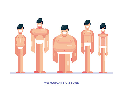5 Different Flat Design Body Types bodies body cartoon character flat design male man people types