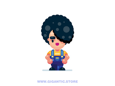 Cute Cartoon Flat Design Girl cartoon cartooning character cute flat design girl illustration male woman