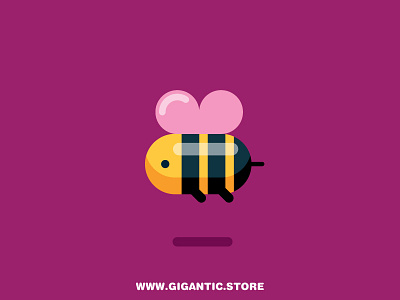 Flat Design Bee animal animals bee flat design fly flying insect insects logo design