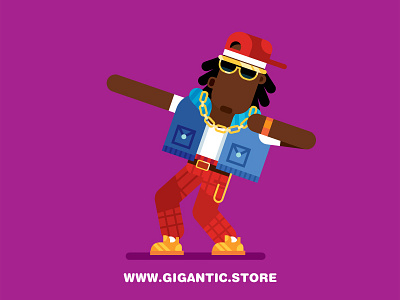 Flat Design Character from the Party Masters Game character characters flat design game design hip hop music party masters rapper