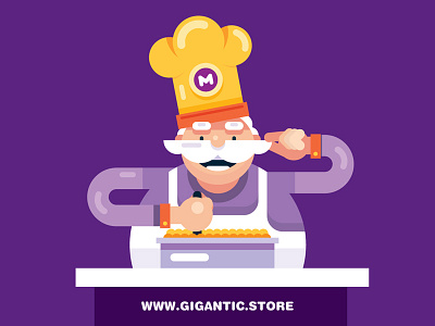 Flat Design Cook