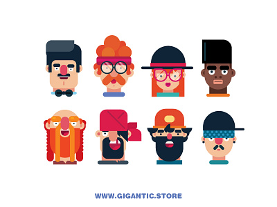 Flat Design Character Illustrations - Portraits