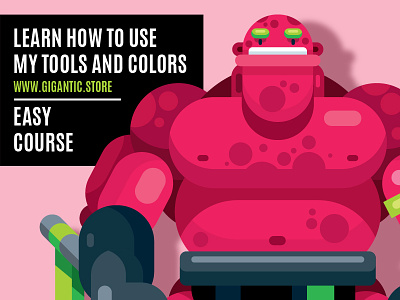 Learn How To Use My Tools And Colors adobe illustrator character design flat design illustration monster person skills tools