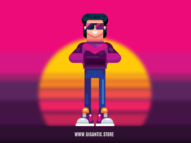 Flat Design Illustration with My Colors in 90s Style character colors draw drawing fashion flat design illustration illustrator male man music style