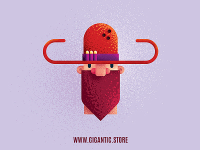 Flat Design Cowboy Character Illustration