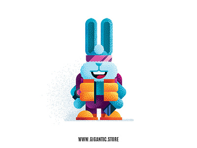 Rabbit Flat Design Illustration + Digital Brushes