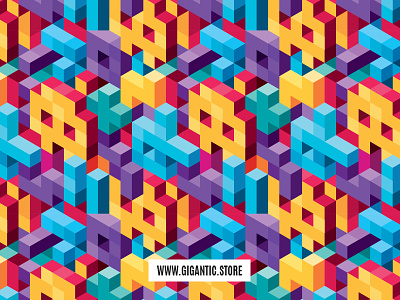 Isometric Vector Background Seamless Pattern