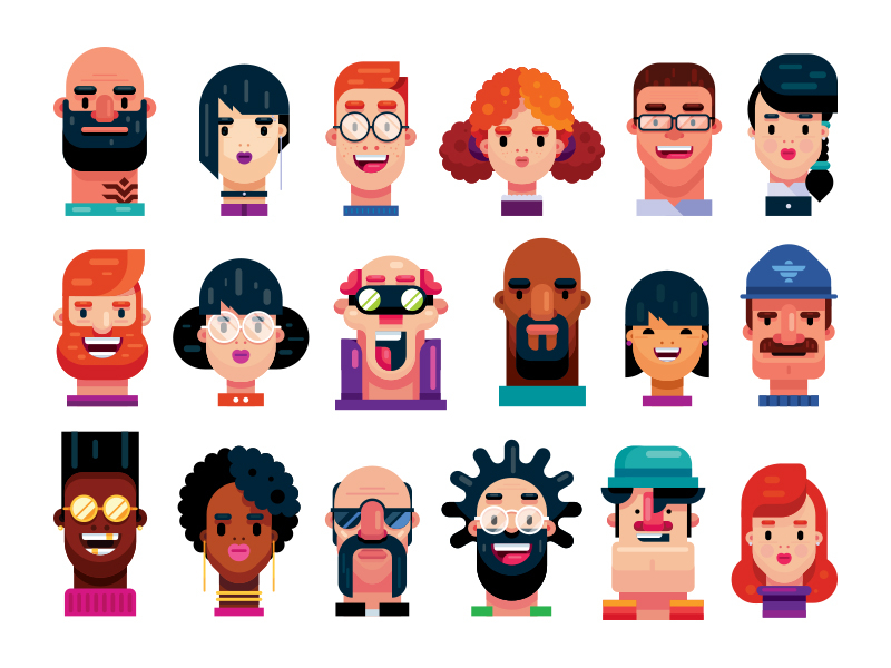 flat design characters