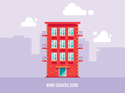 Flat Design Building Illustration in Adobe Illustrator