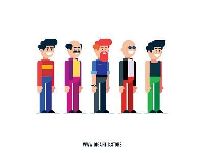 Flat Design Characters Illustration, Digital Illustrations art cartoon character character design characters design drawing flat flat design gigantic illustration illustrator man people person vector vector art