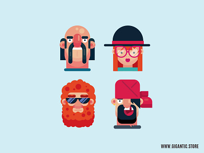 Flat Design Character Illustrations, Male and Female cartoon character design flat design graphic design motion design