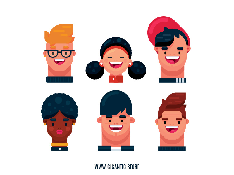 Onwijs Flat Design Teenage Character Illustrations in Adobe Illustrator OB-17