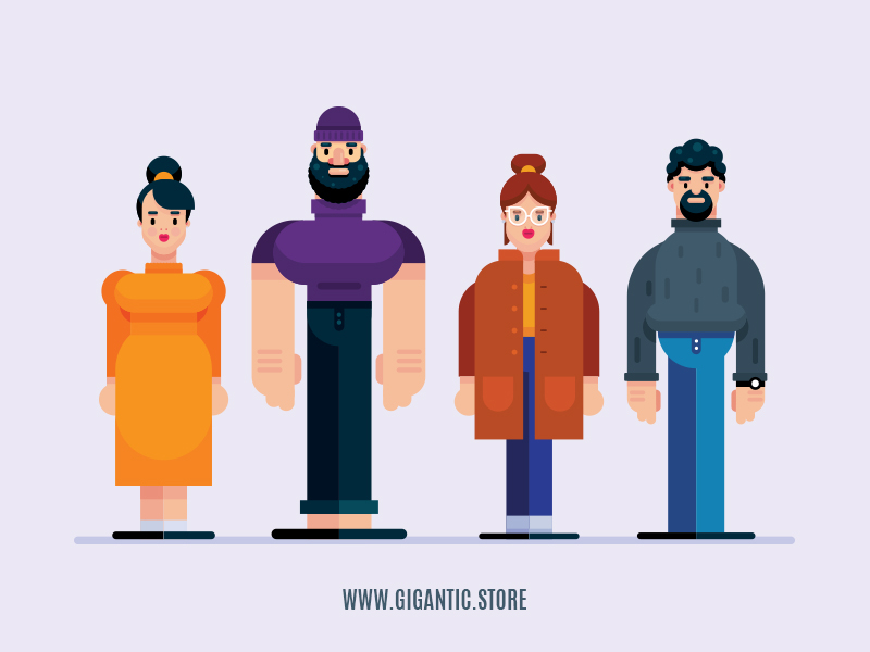 Flat Design Characters Illustration In Adobe Illustrator CC by Mark Rise on  Dribbble