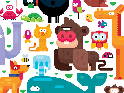 20 Amazing Flat Design Animals cartoon character character design design drawing flat flat design game design illustration vector