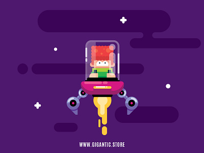 Space Boy Flat Design Digital Illustration, Game Character cartoon character character design design drawing flat flat design illustration man vector