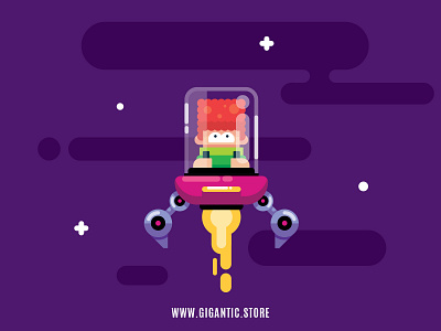 Space Boy Flat Design Digital Illustration, Game Character