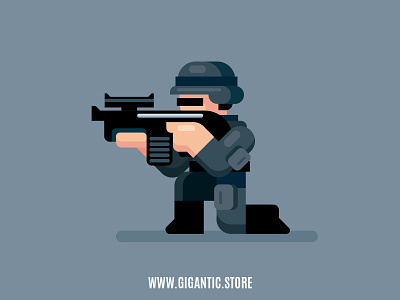 Soldier, Video Game Character Design Art In Adobe Illustration cartoon character character design design drawing flat flat design game design illustration vector