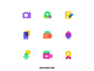 Flat Design Colorful Icons Set Illustration, Web Design, UI, UX brand branding icon icon design icon set iconography icons landing page logo logo design logodesign logos logotype symbol symbols ui web web design webdesign website